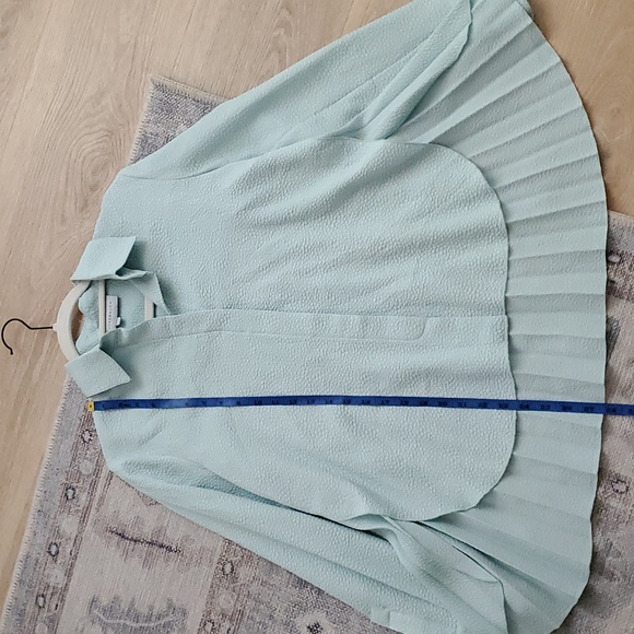Tuckernuck Pleated Top Adele Sea Glass Blue Button Down Shirt SzXS - Picture 4 of 9